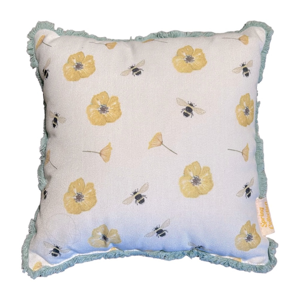 Small flowery throw pillow